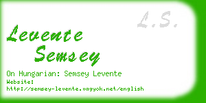 levente semsey business card